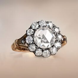 Rose Cut Diamond And Cluster Antique Style Ring 13758-artistic1000