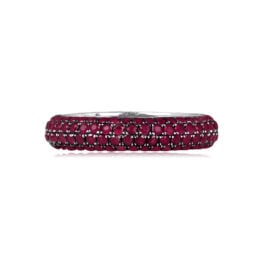 Top View 2.4 carats Four Rows of Rubies Ring 15259